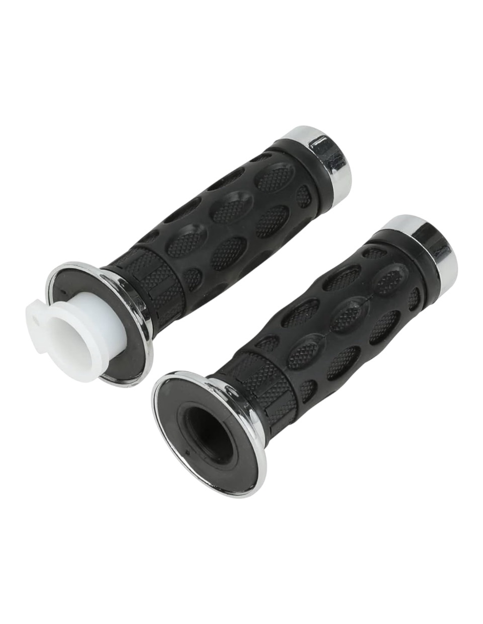 Handlebar Grips with Chrome Ends – Fits Roketa MC-04 Fiji 150