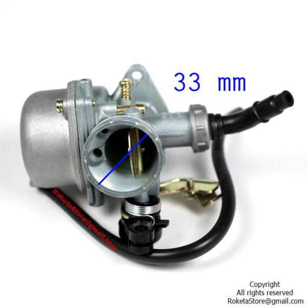 Carburetor with Cable Choke – PZ19 19mm – Fits 70cc / 90cc / 110cc ATV, Dirt Bike