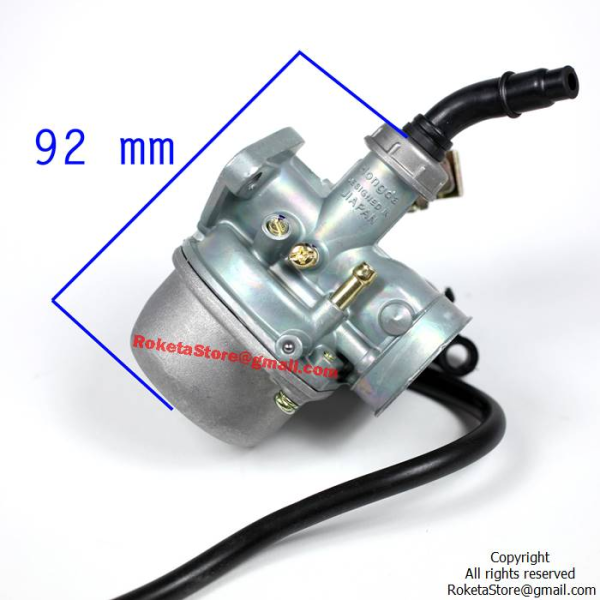 Carburetor with Cable Choke – PZ19 19mm – Fits 70cc / 90cc / 110cc ATV, Dirt Bike