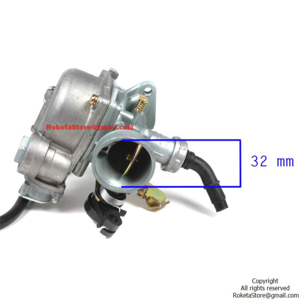 Carburetor with Cable Choke & Petcock – PZ19 19mm – Fits 50cc Bashan MC-114