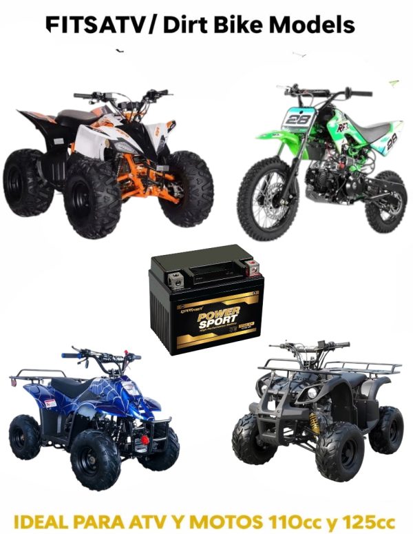 12V 4Ah Battery – YTX4L-BS – Fits ATV & Dirt Bike 110cc 125cc