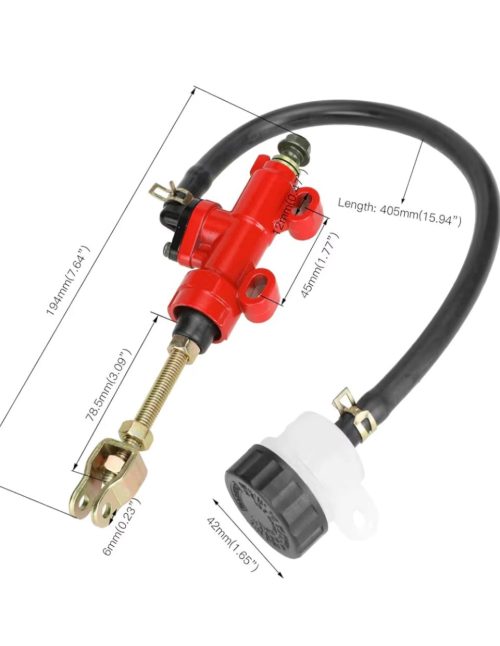 Rear Brake Master Cylinder – 405mm Hose – Fits ATV, Dirt Bike & Street Bike